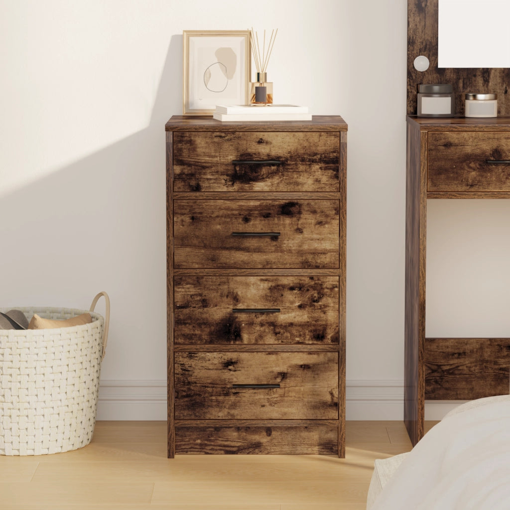 Credenza in rovere affumicato 40x41x75 cm in legno di ingegneria