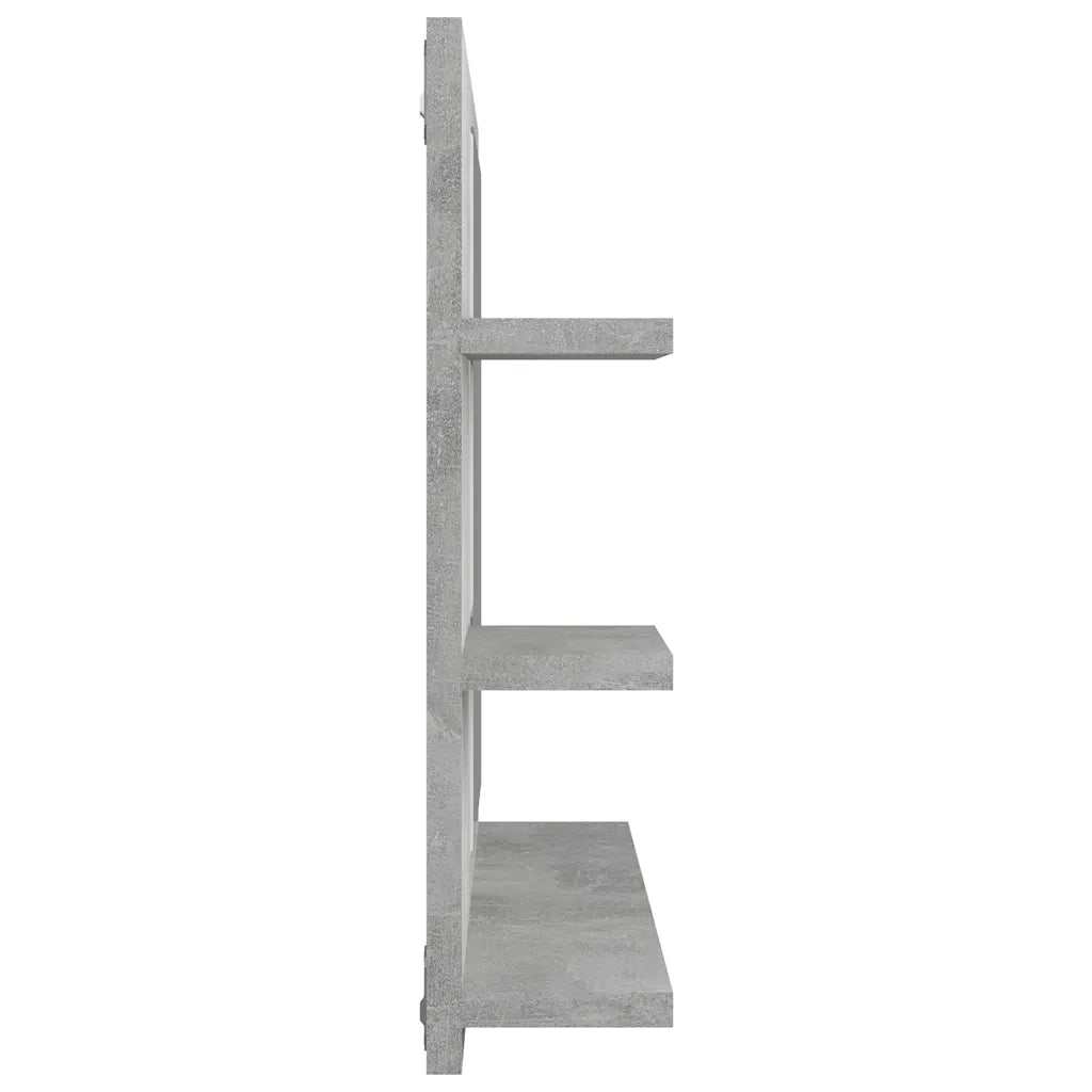 Specchio da Bagno | Specchio decorativo Grigio Cemento 60x10,5x45 cm in Truciolato