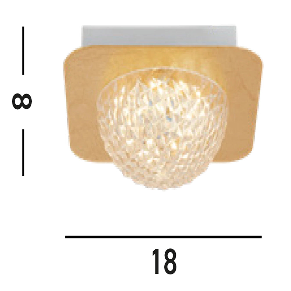 Plafoniera Contemporanea Celestia Acciaio Oro Policarbonato Bianco Led 6,5 3000K