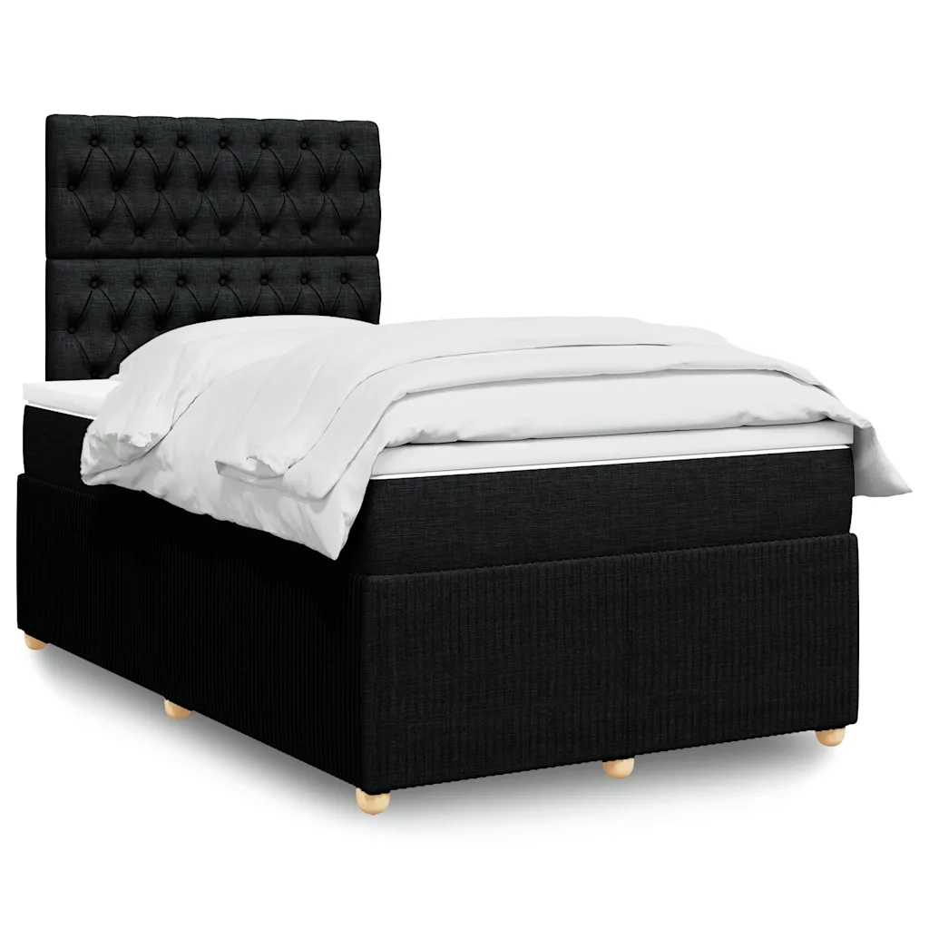 Giroletto a Molle con Materasso Nero 120x200 cm in Tessuto 3294332