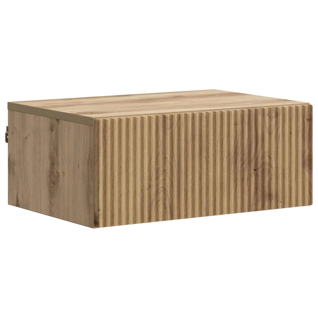 Mobiletto da notte a muro con cassetto 2 pcs Rovere Artigianale 898464