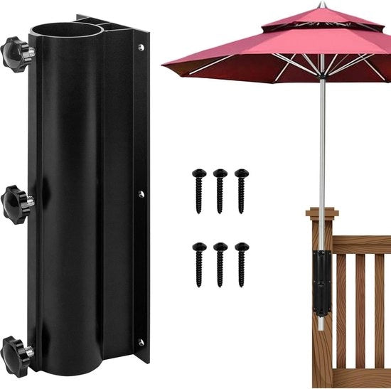 Ottomano per esterno in alluminio per parapluie - supporto per parapluie esterno con chiusura fissa - adatto per terrazza, spiaggia, cortile e balcone