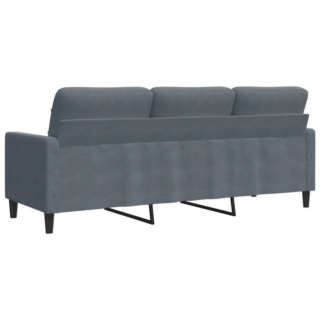 vidaXL Divano a 3 Posti Grigio Scuro 180 cm in Velluto