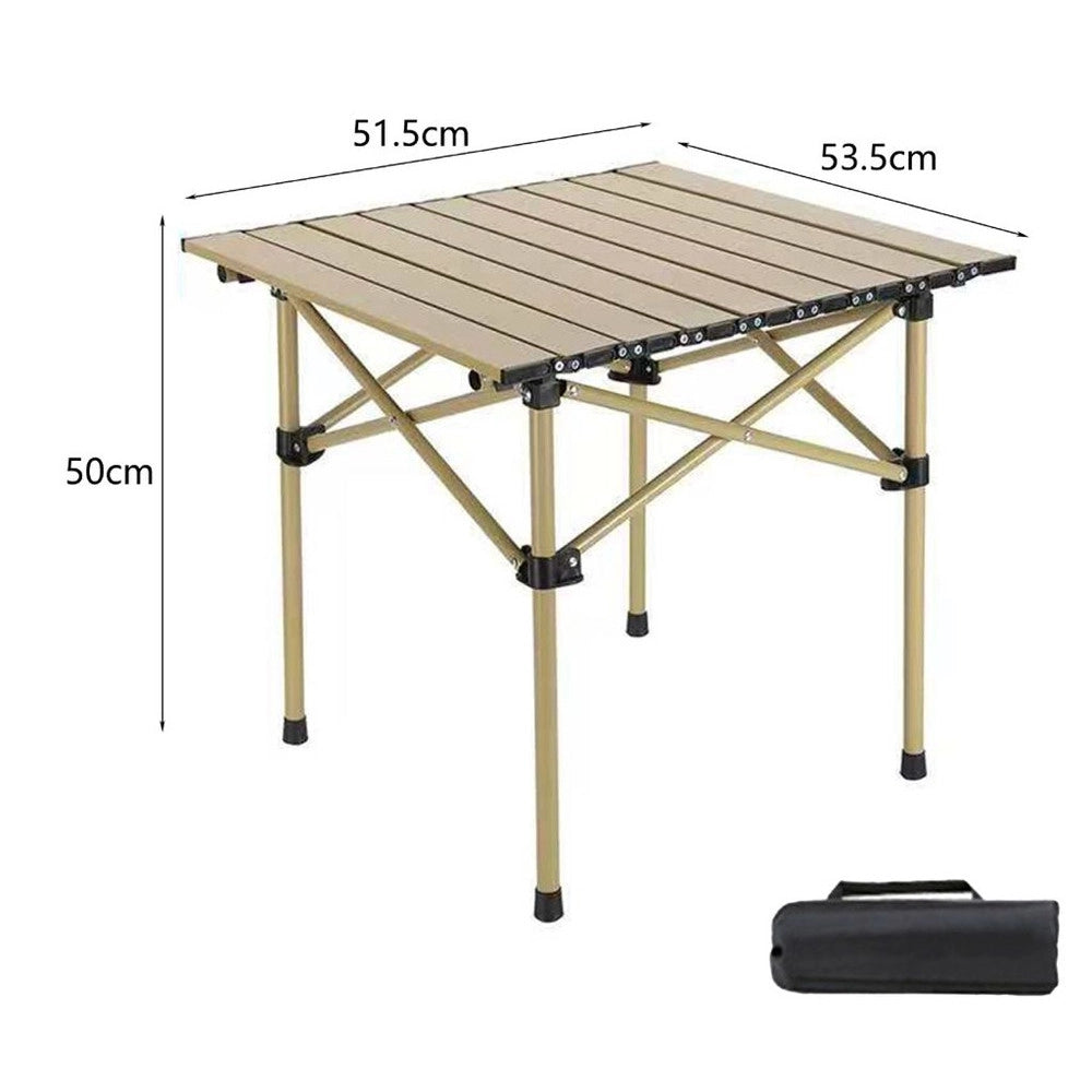 Trade Shop - Tavolo Pieghevole Da Esterno Portatile Da Campeggio Giardino Balcone Pic Nic Beige 632834 -