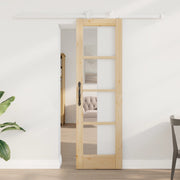 Porta scorrevole  con set di accessori 'ORKDAL'in legno massello e vetro