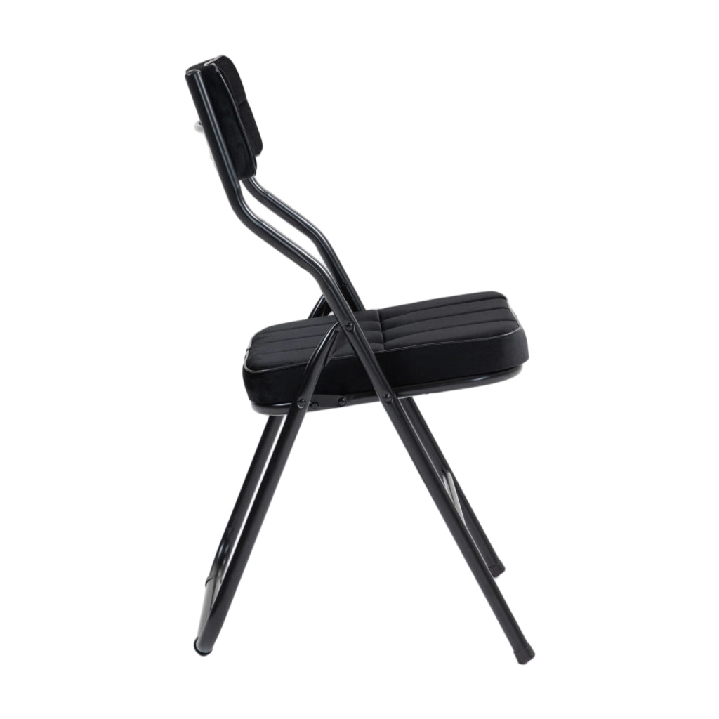 Set di 2 sedie pieghevoli imbottite in velluto nero