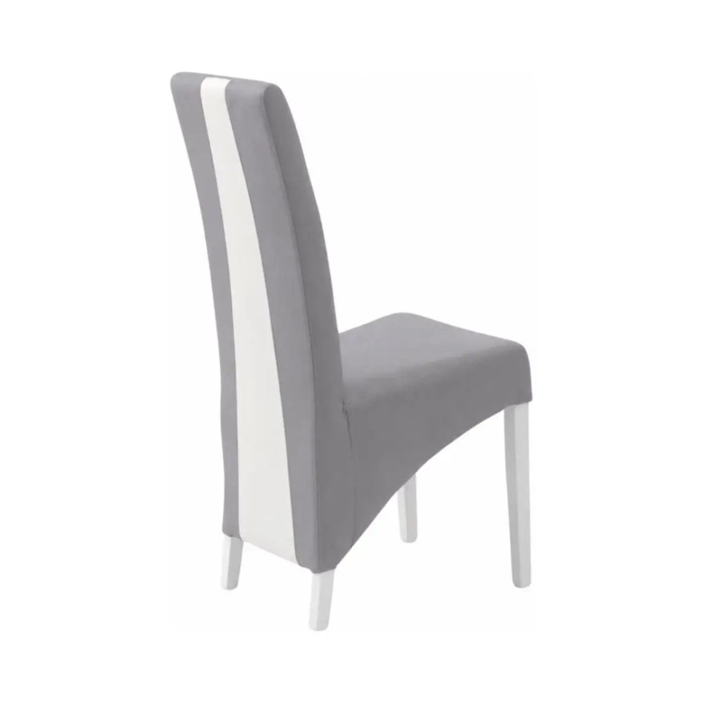 Set di 2 sedie BASIKA grigio e bianco in similpelle con gambe bianche – Stile vintage