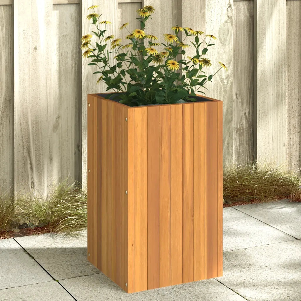 Fioriera | Cassetta per fiori | Vaso da Giardino 35x35x60 cm in Legno Massello di Acacia