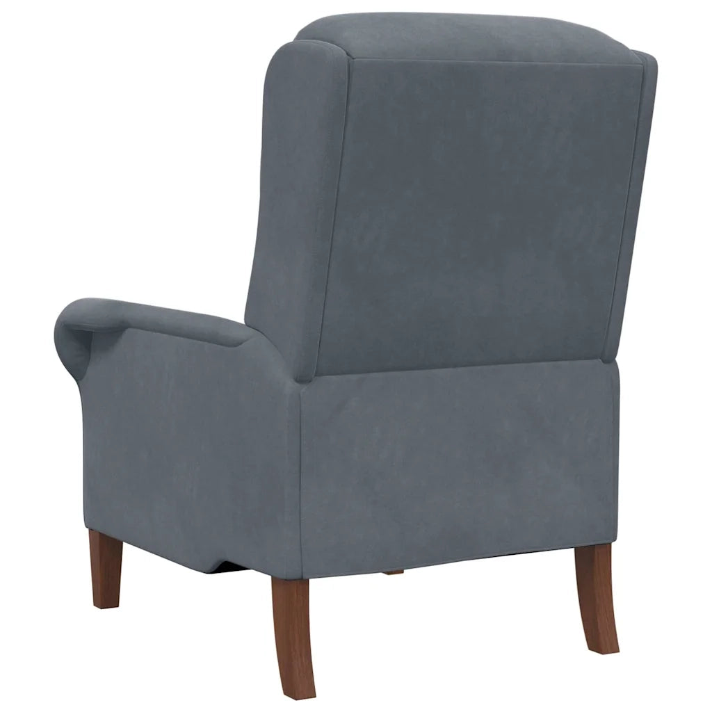 Poltrona-Divano Sedia-Poltroncina Grigio scuro Velluto 832551