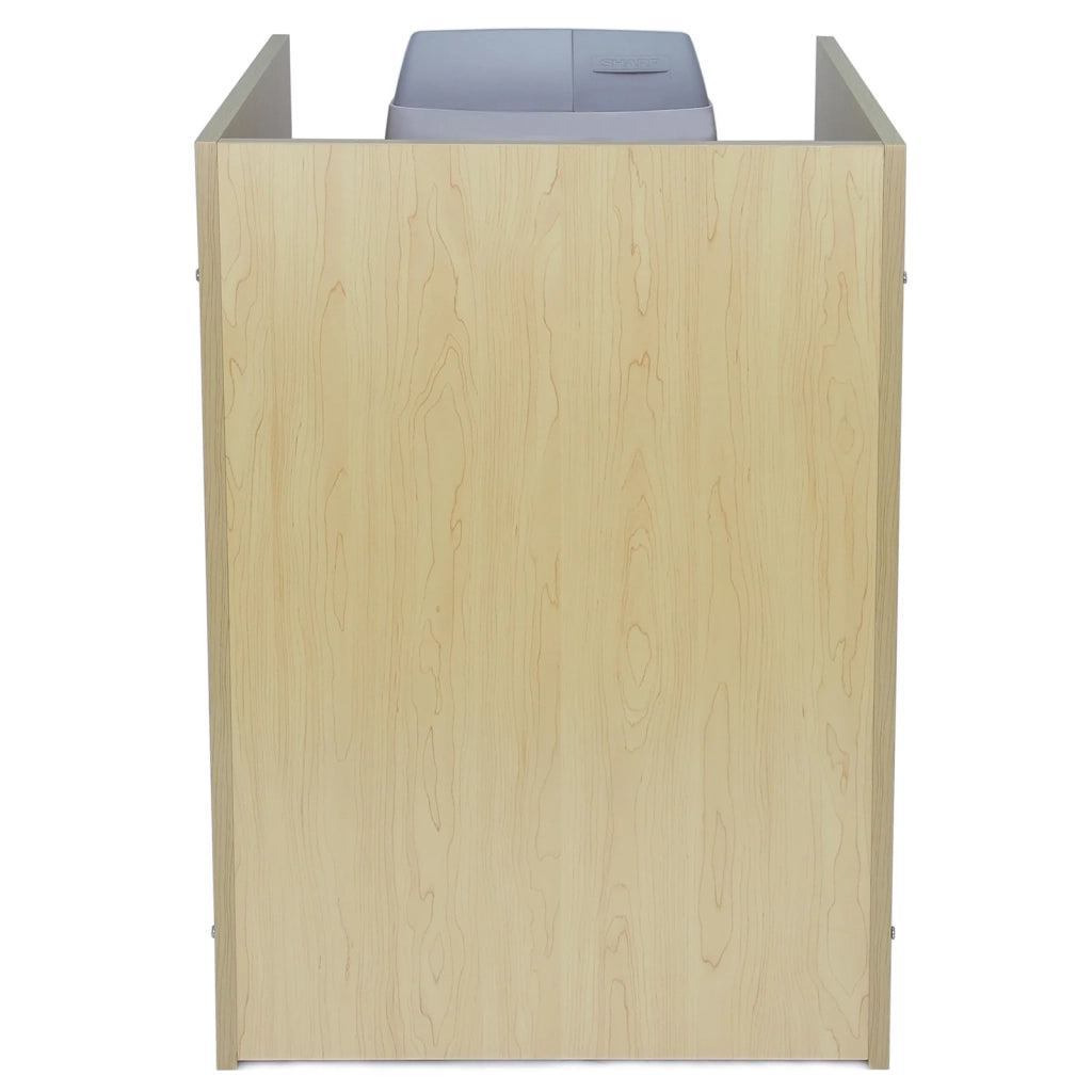 Bancone Cassa TB60 Acero – MDF con 2 Ripiani Interni