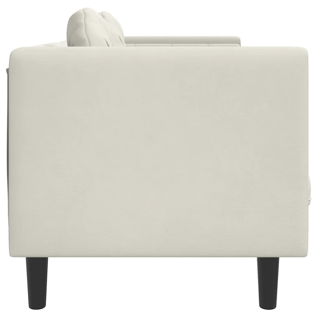 Divano | Divano da soggiorno | Sofa a 2 Posti con Cuscini Crema in Velluto
