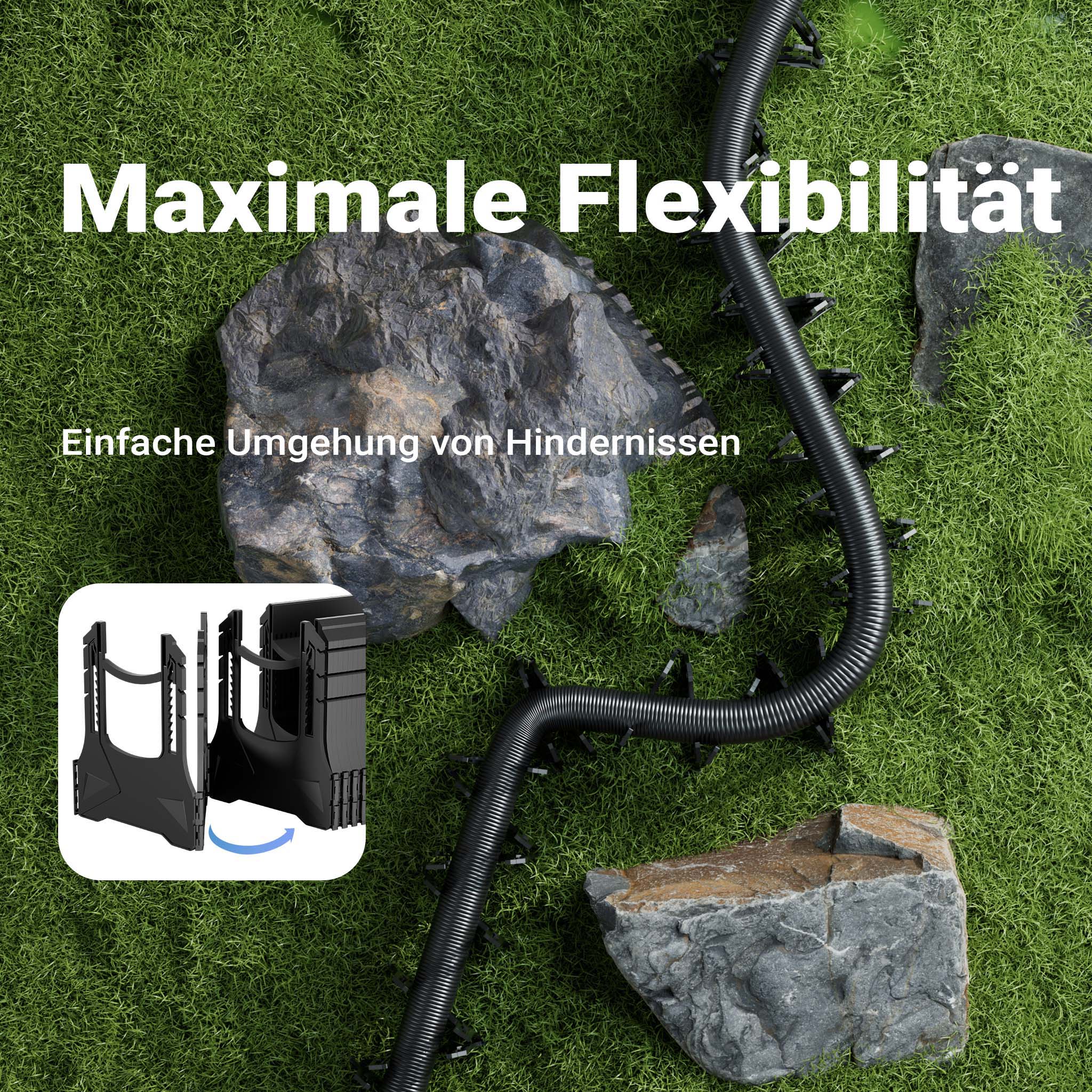 Supporto per tubi acqua di scarico camper caravan e roulotte 4,5 m, estensibile per tubazioni fino a Ø 94 mm, per smaltimento acque nere e grigie in campeggio