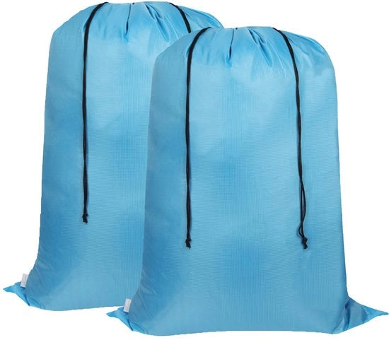 Waszakken grandi, 2-pack, 68 x 90 cm, corda con due direzioni, resistente alle scuffie, portatile, waszakken con grande capacità per studenti, appartamenti, viaggi, vacanze e università