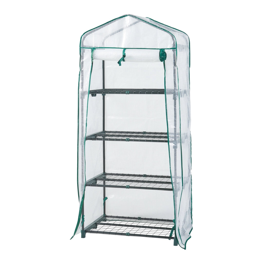 Serra da Giardino Chaam a 4 Piani a Rete 158 x 69 x 49 cm Bianco [en.casa]