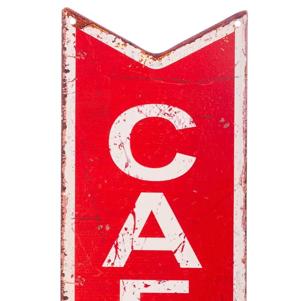 Targa da parete in metallo rosso 19x50x0,6h cm