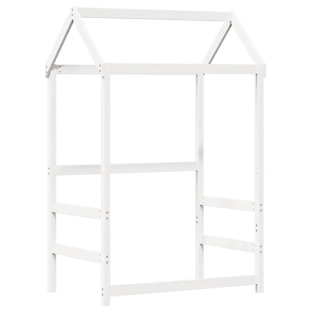 Giroletto con Tetto Bianco 75x190 cm Legno Massello di Pino