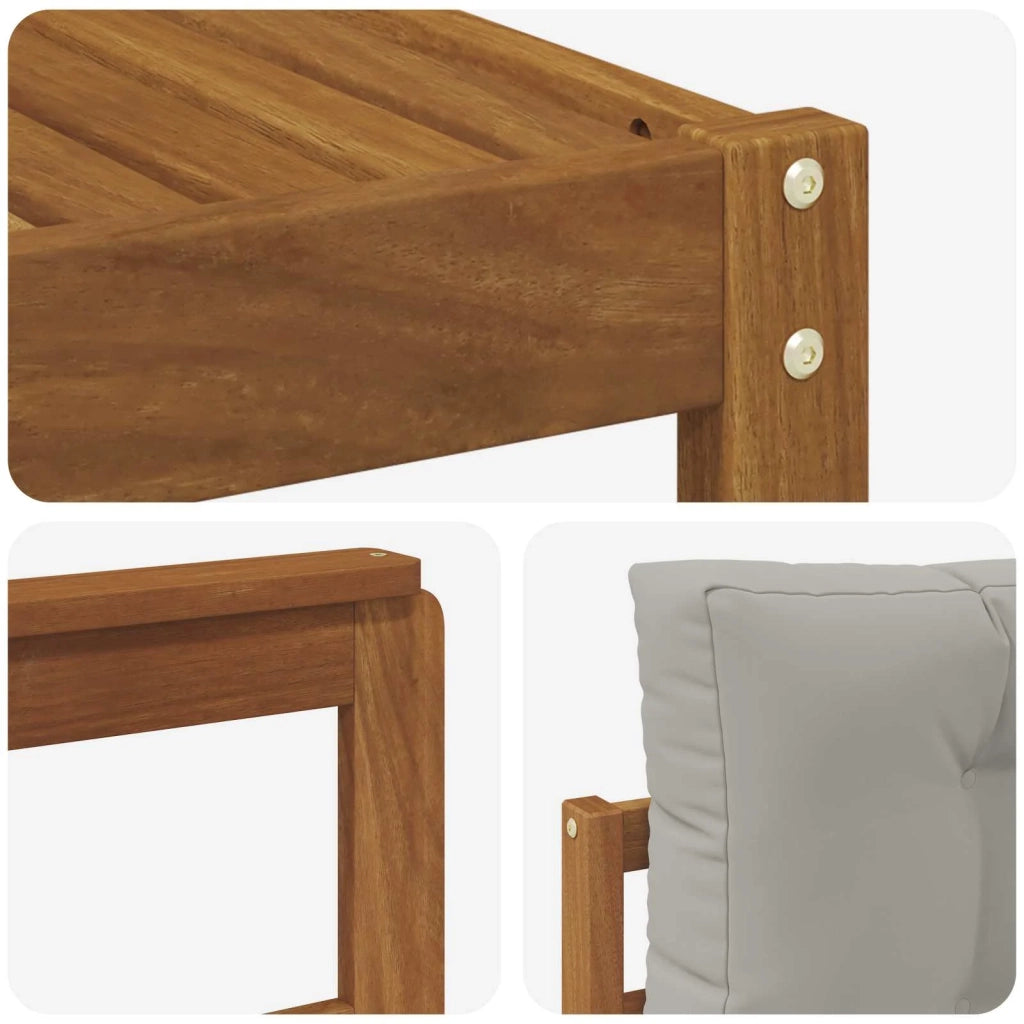 Set di divani da esterno 4 pcs Grigio Naturale e Chiaro 3367394