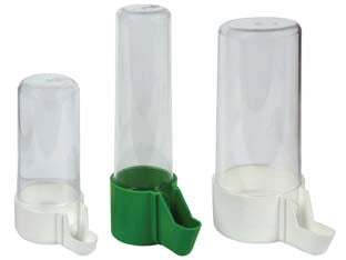 ABBEVERATOIO TRASPARENTE PER GABBIA UCCELLI- - ø cm.4x12,5h. piccolo portata cc.110 - 10 pezzi