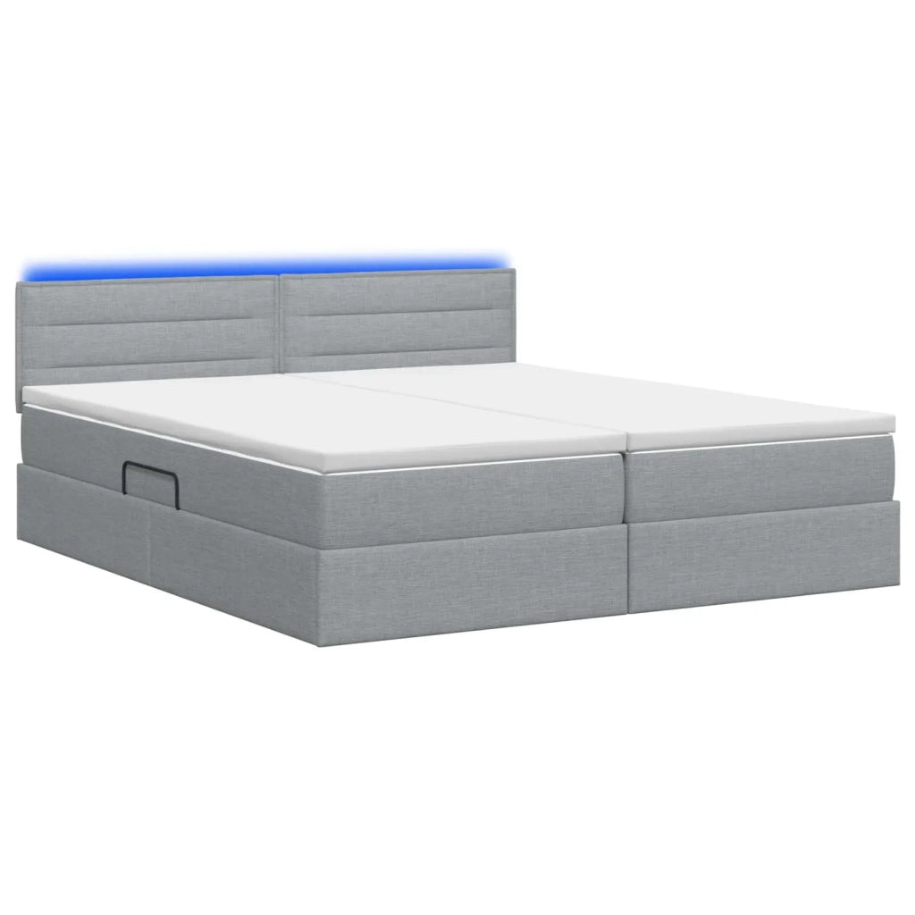 Letto con contenitore LED e materasso Grigio Chiaro 3459336