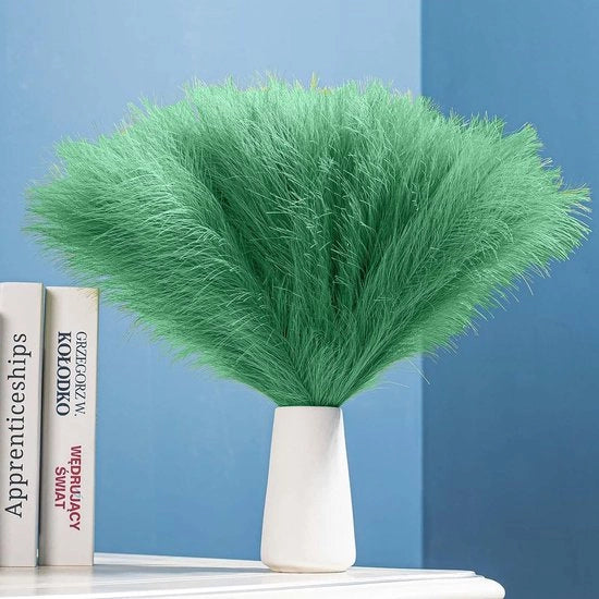 Pampas di Finto - Decorazione Boho - Pluizioso - Verde - Finto Decor - Ideale per Salotto e Matrimonio - 30 pezzi