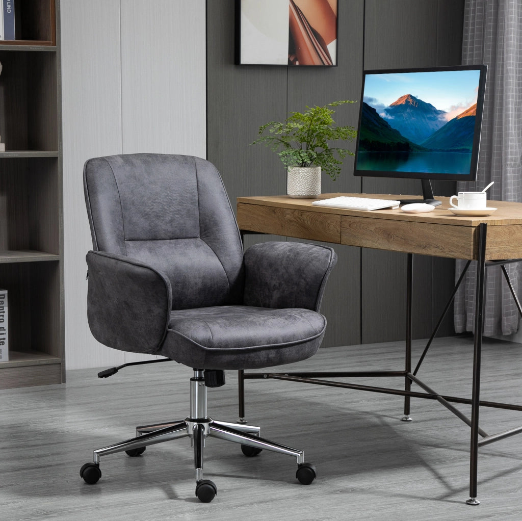 Sedia da ufficio ergonomica grigio scuro con funzione oscillante