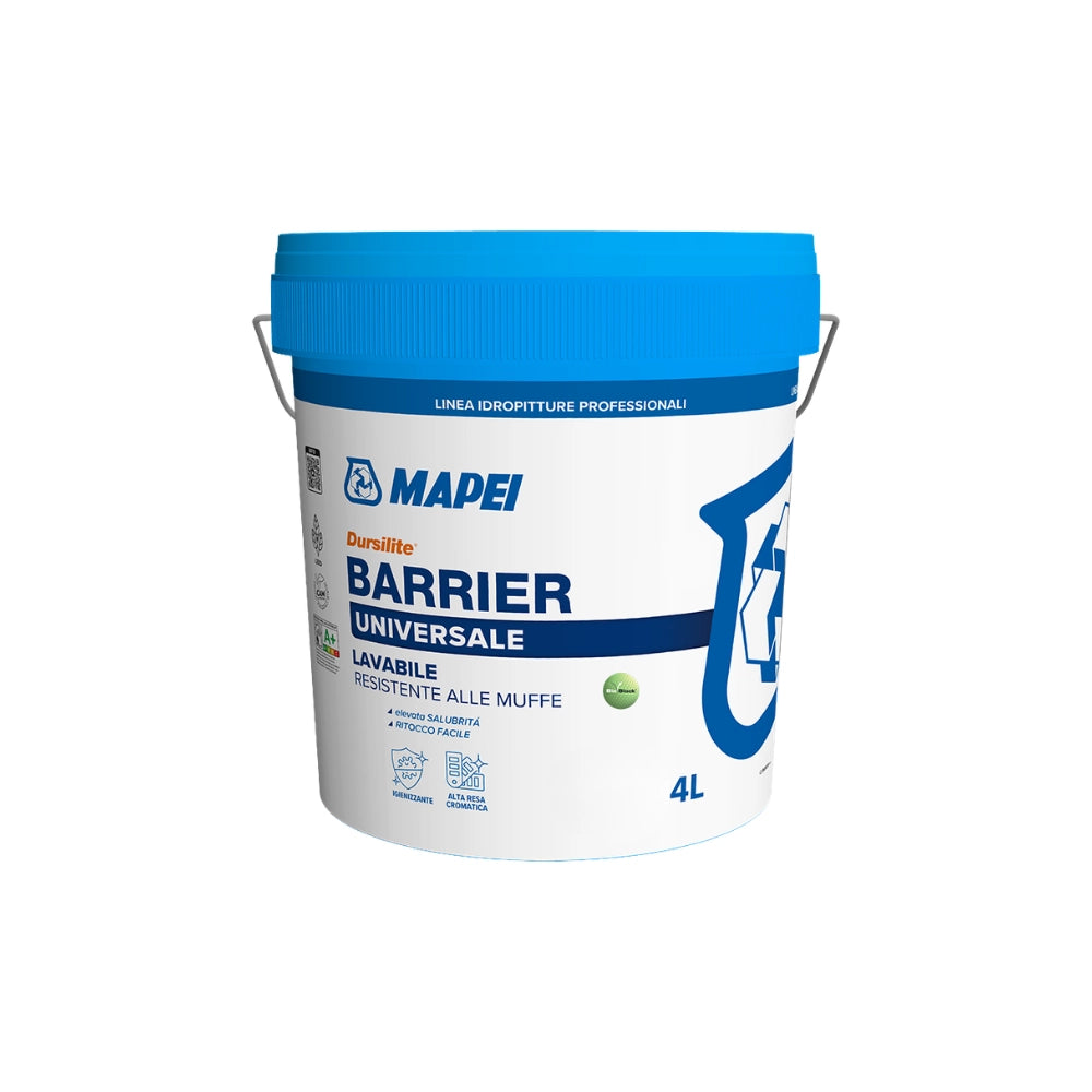 Mapei dursilite barrier pittura murale lavabile antimuffa 4 l
