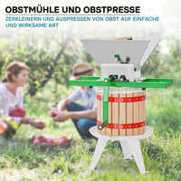 Set Mulino macina frutta 7 l e Torchio frutta 12 l con gabbia in legno e scacco di spremitura