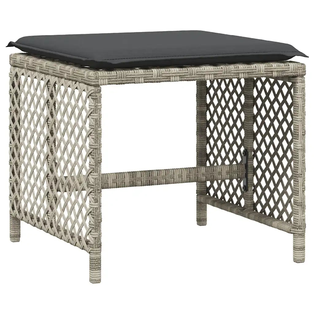 vidaXL Set Pranzo Giardino 11pz con Cuscini Grigio Chiaro Polyrattan