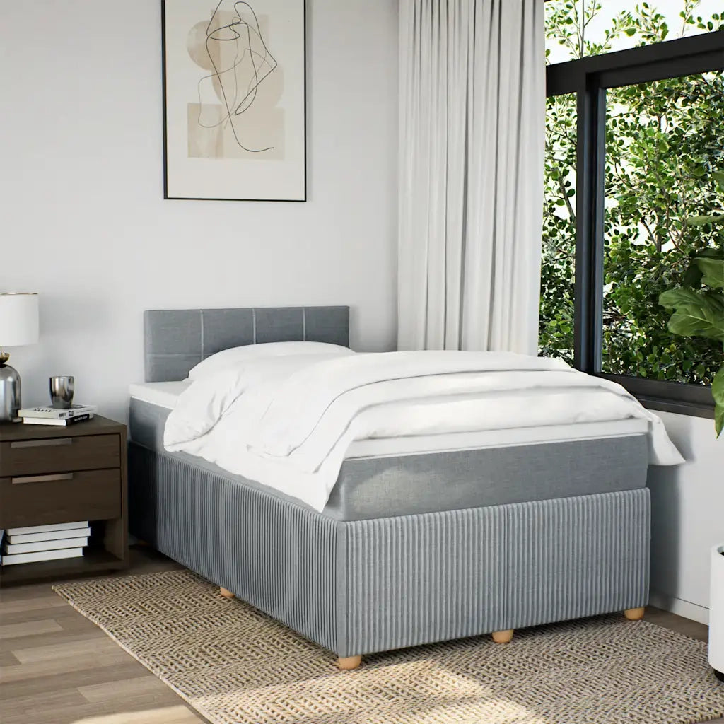 Giroletto a Molle con Materasso Grigio Chiaro 120x200cm Tessuto 3287423