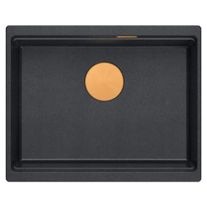 Lavello In Granito Logan 100 Black Metallic Oro