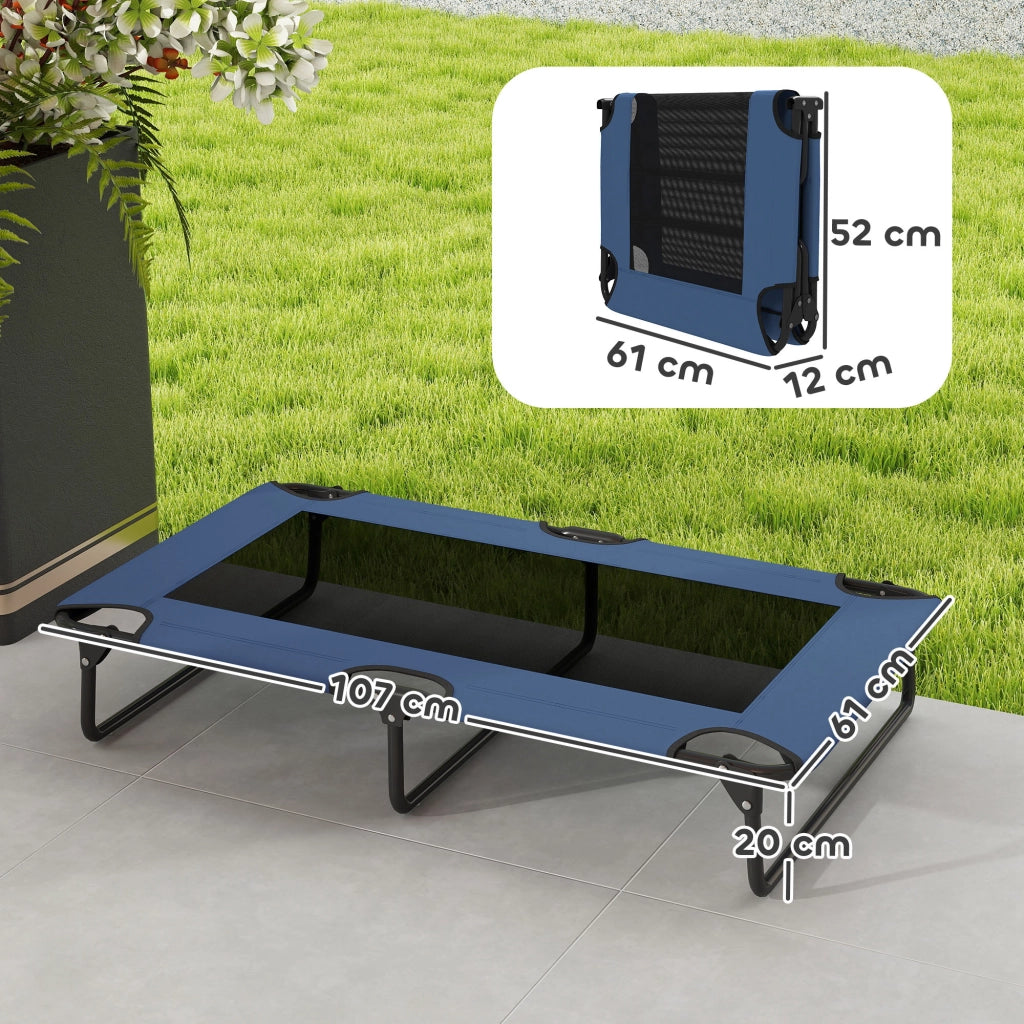 Letto per cani pieghevole in rete ¨C zephmum ¨C 107x61x20 blu scuro