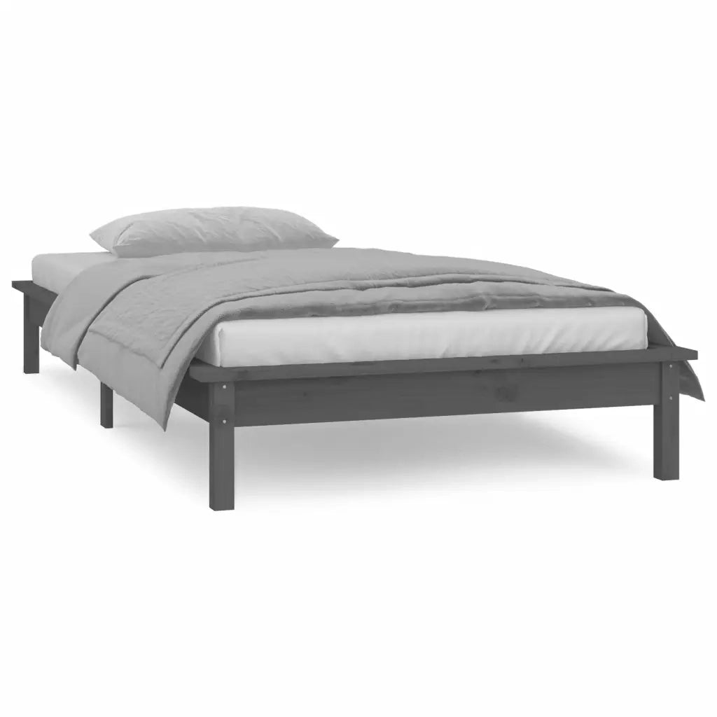 Giroletto LED Grigio 75x190 cm 2FT6 Small Single Legno Massello cod mxl 60787