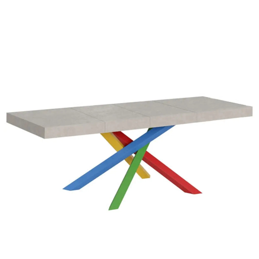Tavolo allungabile 120/224x90 cm Volantis cashmere gambe multicolore 4/C