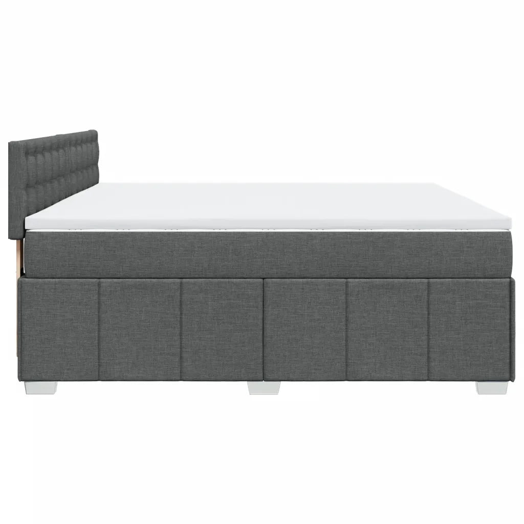 Giroletto a Molle con Materasso Grigio Scuro 180x200 cm Tessuto