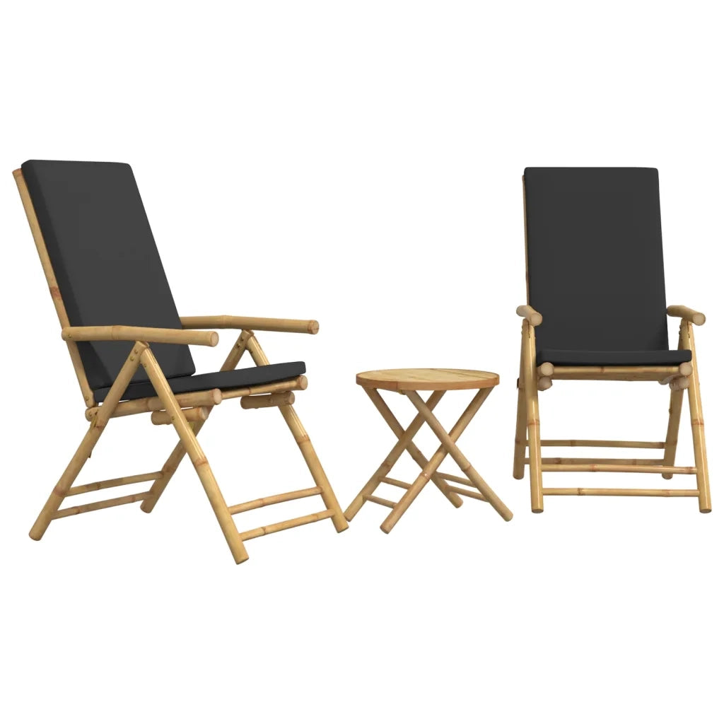 Set da Bistrot Pieghevole 3pz con Cuscini Grigio Scuro BambÃ¹