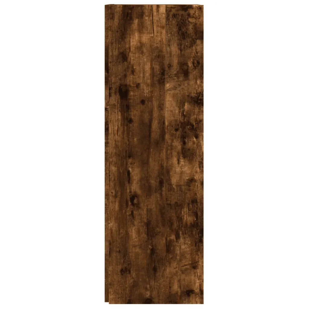 Mobile angolare classico design salvaspazio 33 x 33 x 100 cm contenitore con 3 scomparti realizzato in legno composito di rovere affumicato 02_0048518