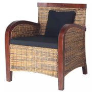 Poltrona sedia seduta lounge divano club di design soggiorno rattan intrecciato a mano marrone 1102077/3