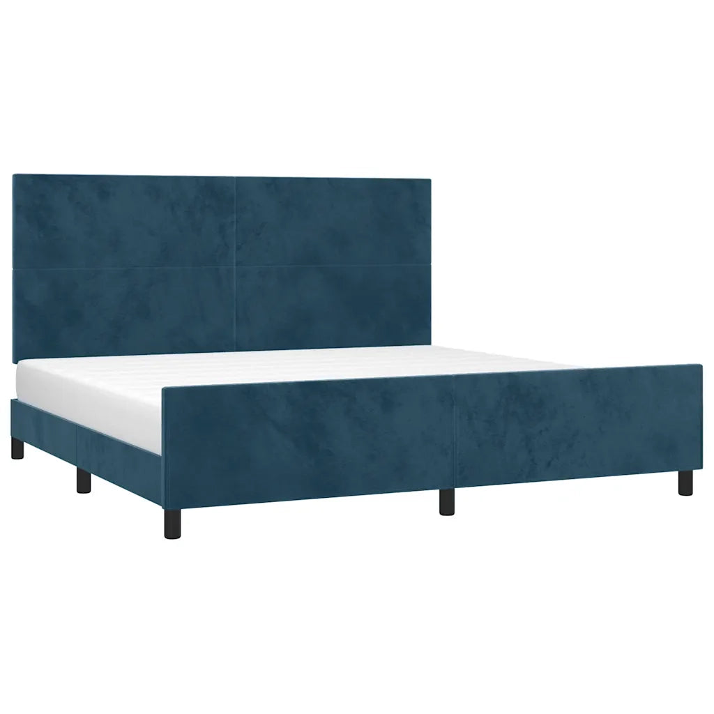Giroletto senza Materasso Blu Scuro 200x200 cm in Velluto 3125657