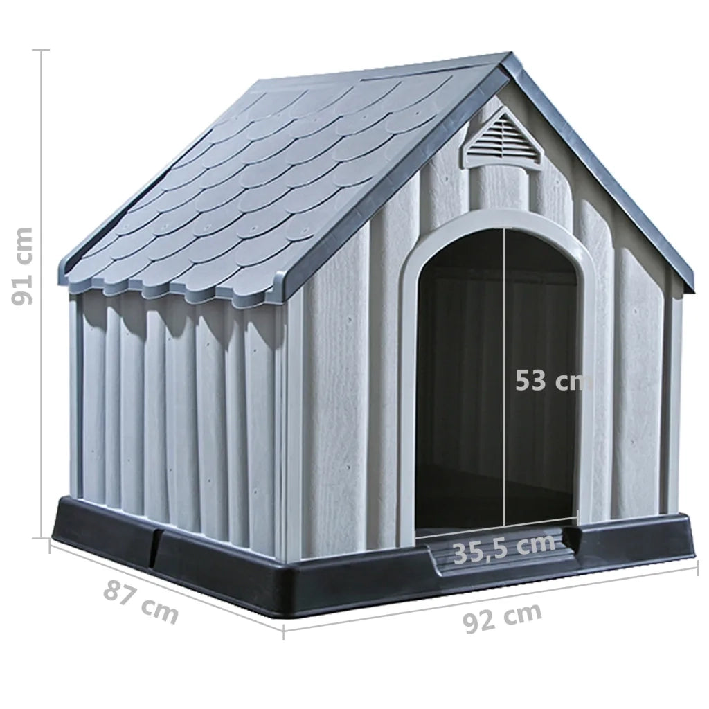 Cuccia per Cani Grigia 92x87x91 cm in Plastica CFW4829389