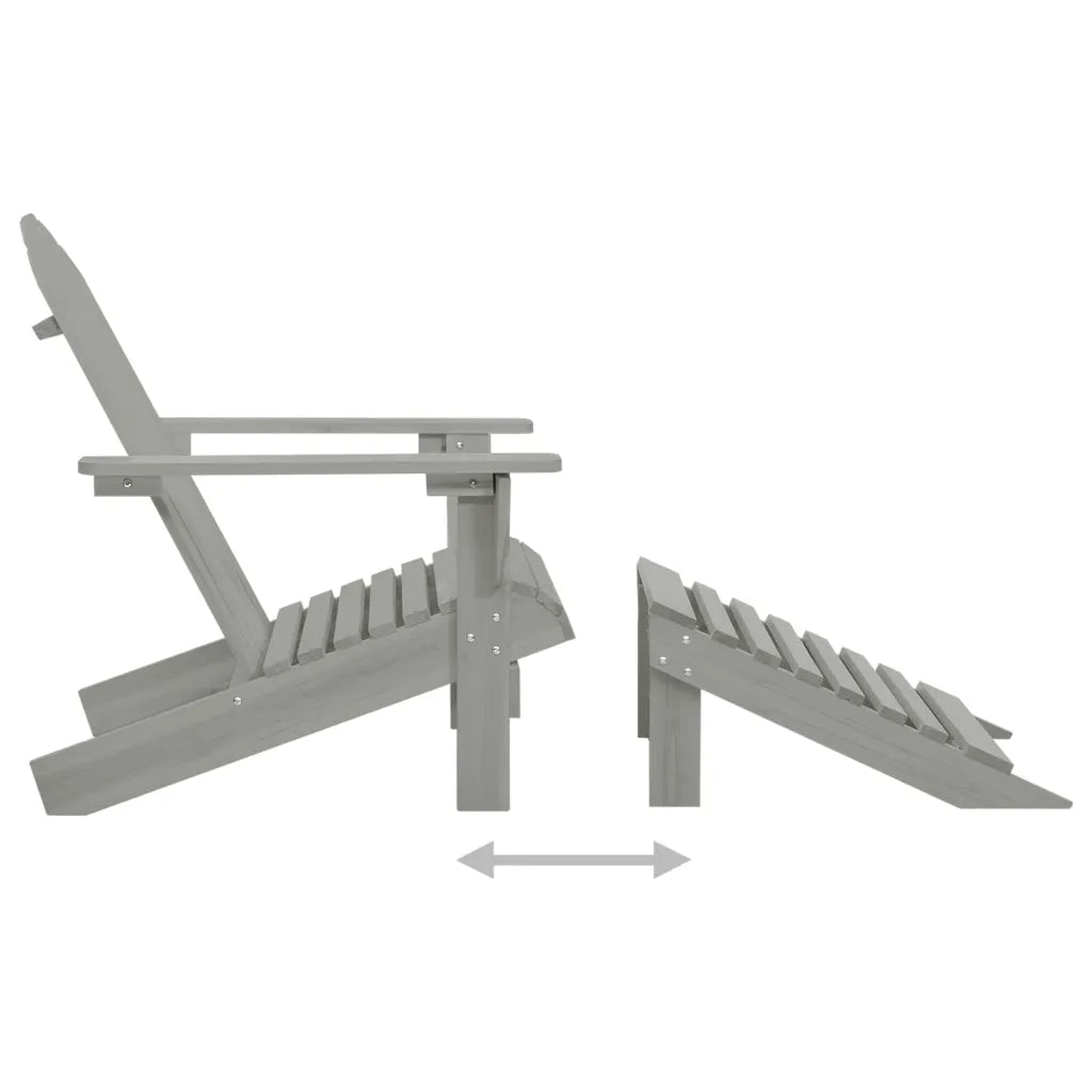 Sedia Giardino Adirondack Ottomana Tavolo Abete Massello Grigio cod mxl 35742
