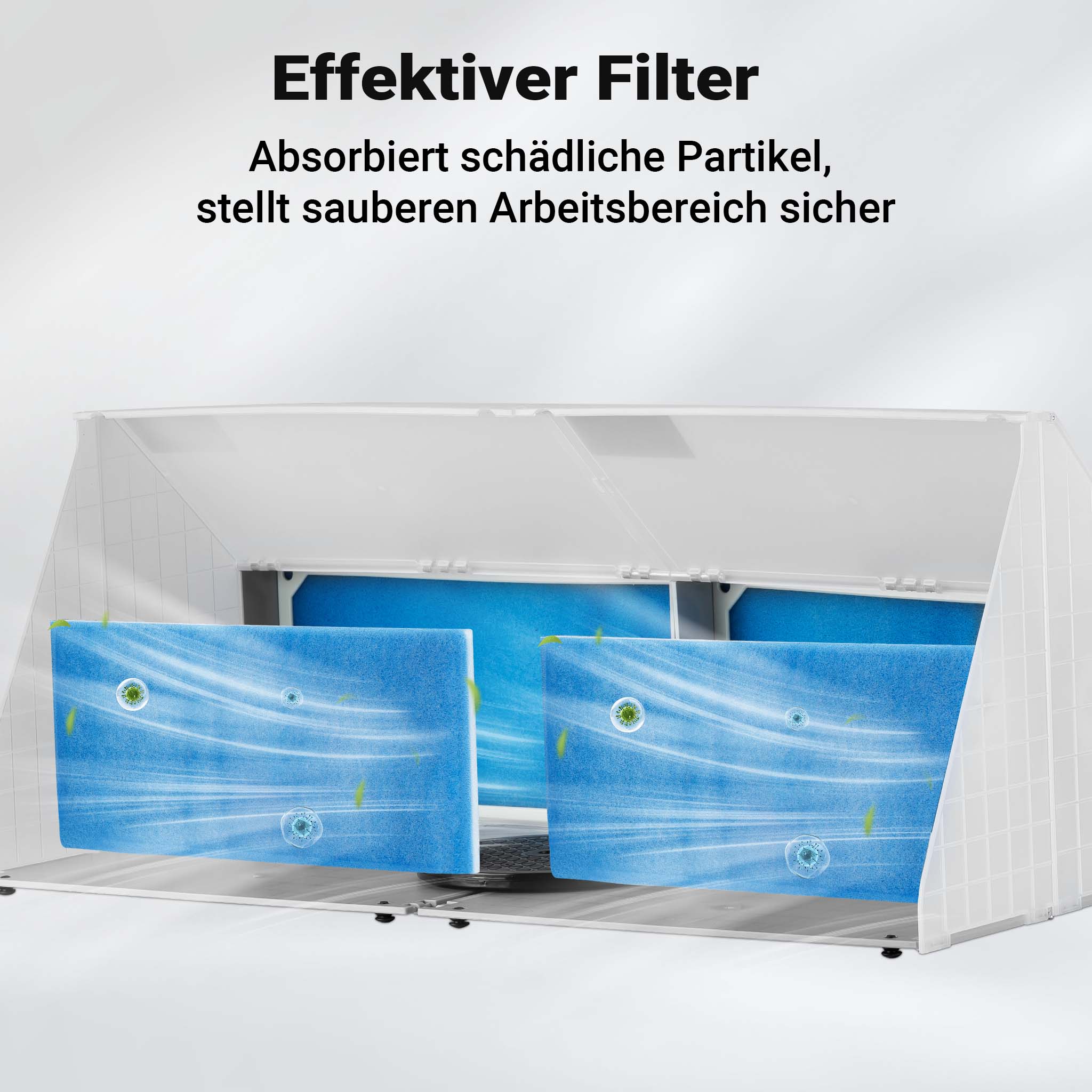 Doppia cabina di aspirazione per verniciatura ad aerografo 8m³/min Aspiratore estrattore con filtro