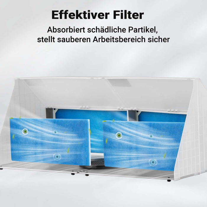 Doppia cabina di aspirazione per verniciatura ad aerografo 8m³/min Aspiratore estrattore con filtro