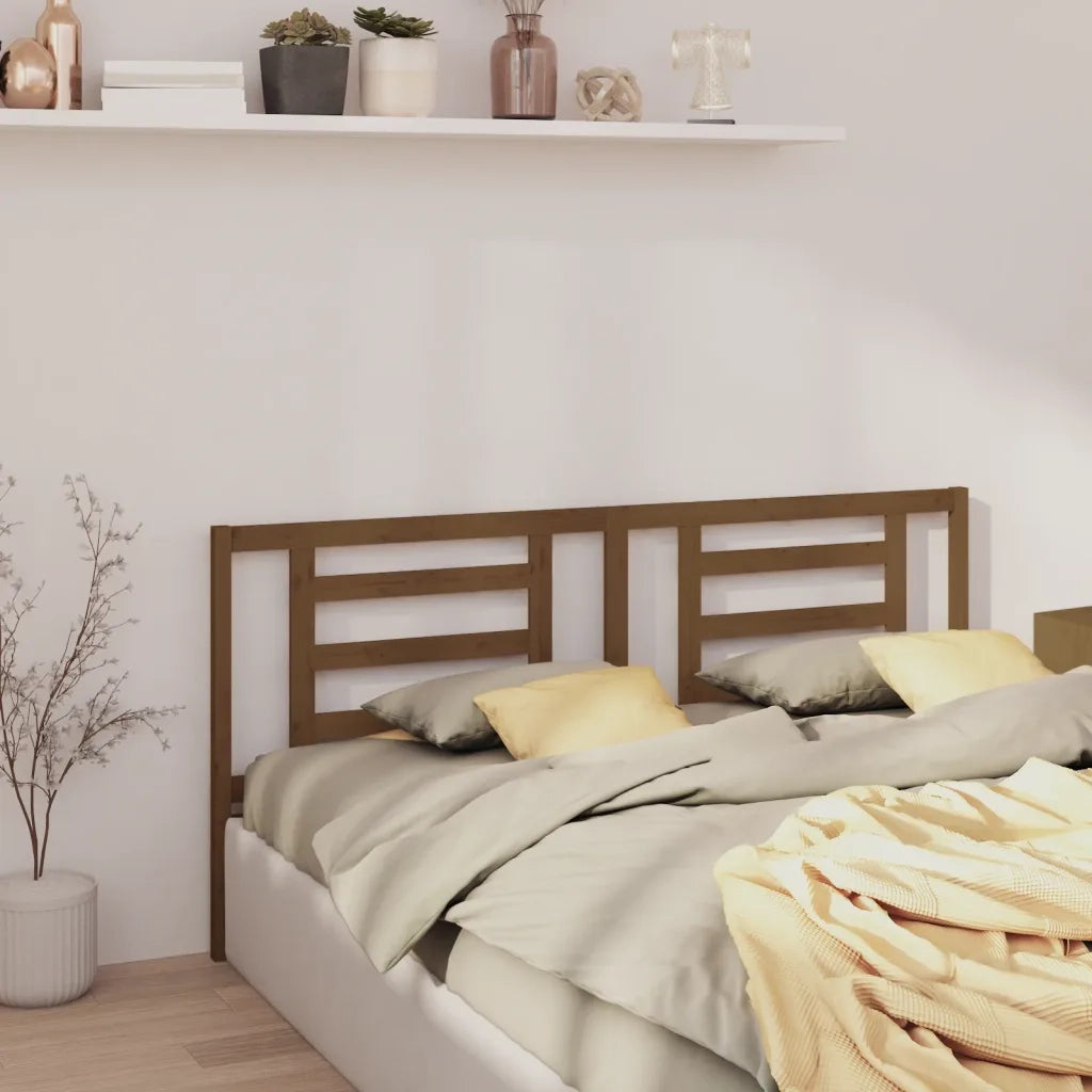 Testiera per Letto ambra 206x4x100 cm in Legno Massello di Pino