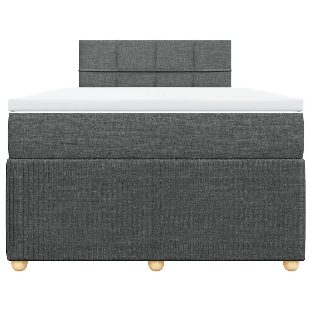 Giroletto a Molle con Materasso Grigio Scuro 120x190cm Tessuto