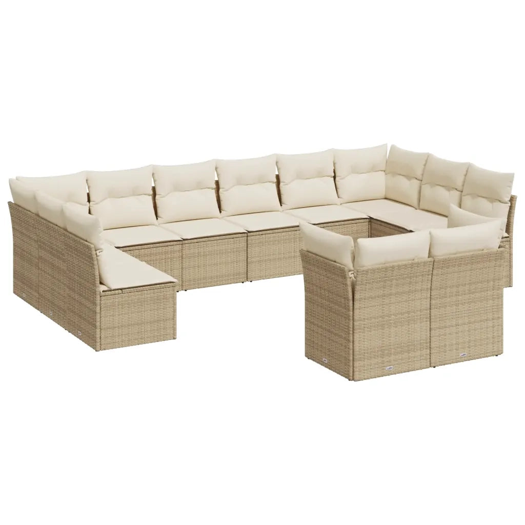 Set Divani da Giardino 12 pz con Cuscini Beige in Polyrattancod mxl 87407