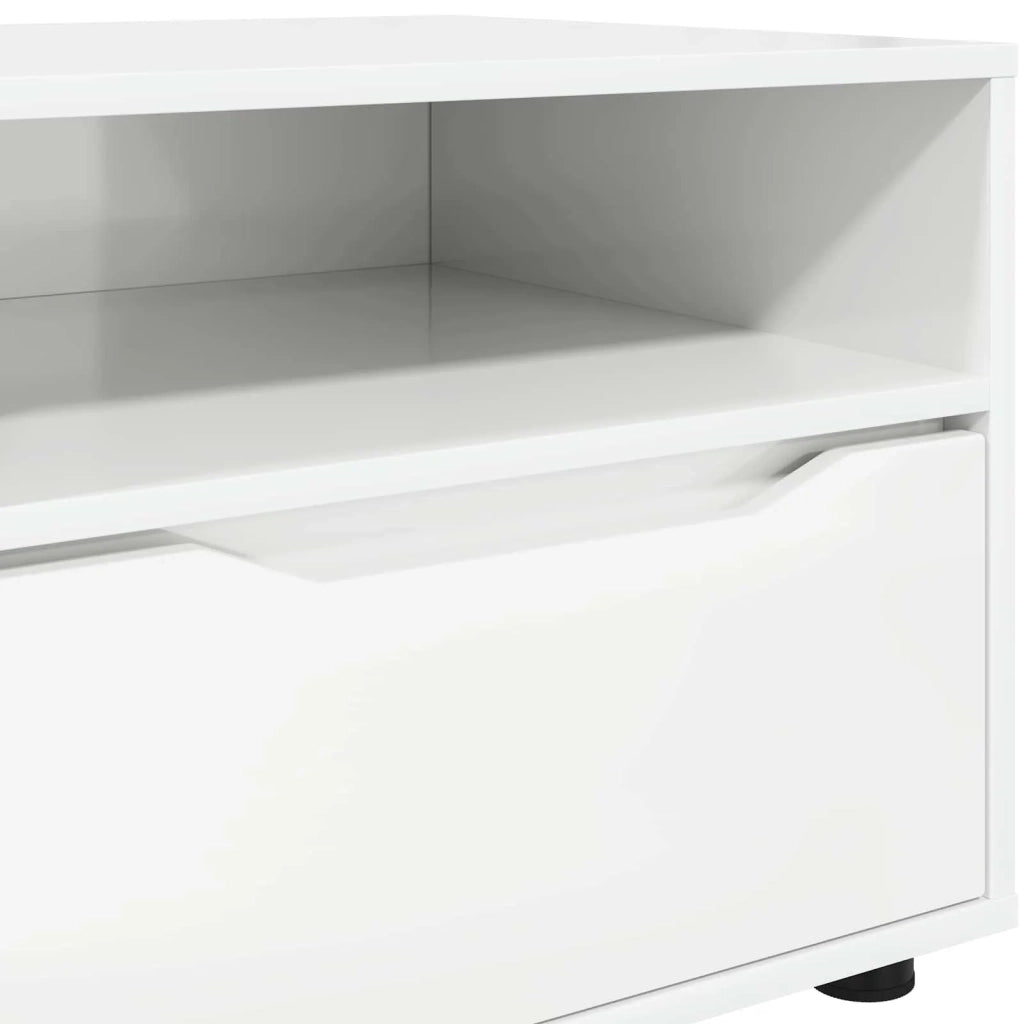 Mobile TV Bianco Lucido 100 x 48 x 43 cm Legno multistrato 888931