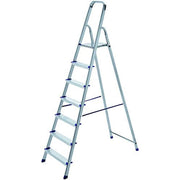 Trade Shop - Scala Scaletta Pieghevole 7 Gradini Antiscivolo Scaletto In Alluminio Max 150kg -
