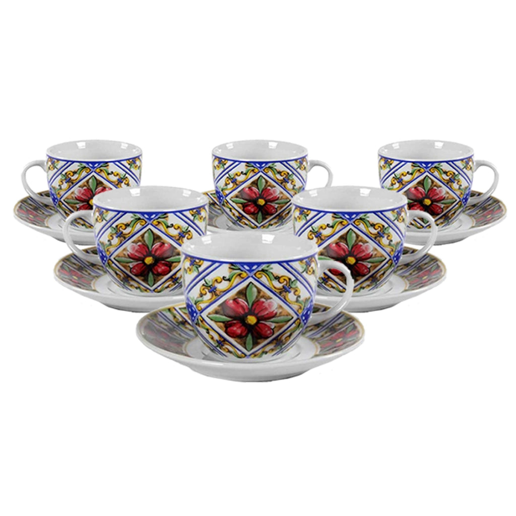 TERRA E SOLE SET DA 6 TAZZINE CON PIATTINO DA 80 ML