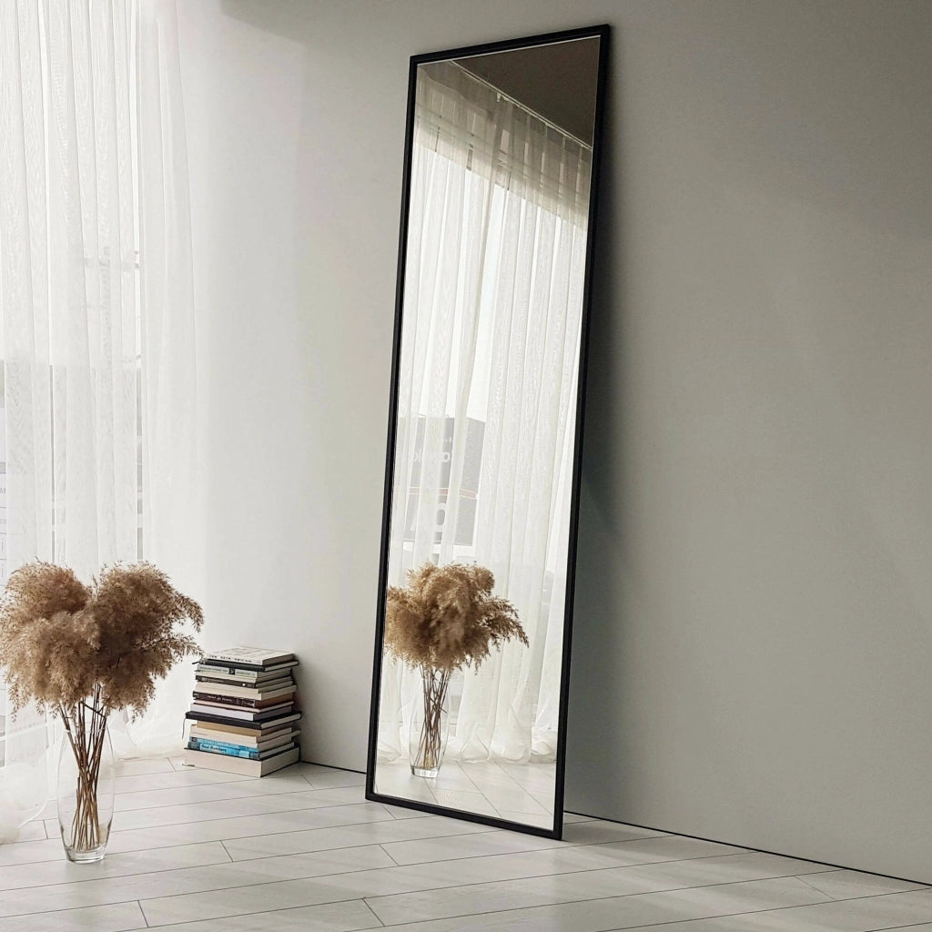 Ronzone, Specchio Forma Rettangolare, 60x170h cm Nero