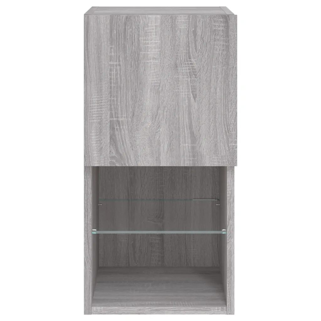 Mobile TV con Luci LED-Credenza per TV Grigio Sonoma 30,5x30x60 cm